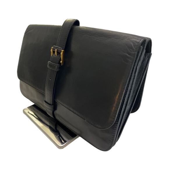 Loewe Anagram Clutch Black Leather Sleek Minimalist Spanish Designer Luxury - Picture 6 of 15